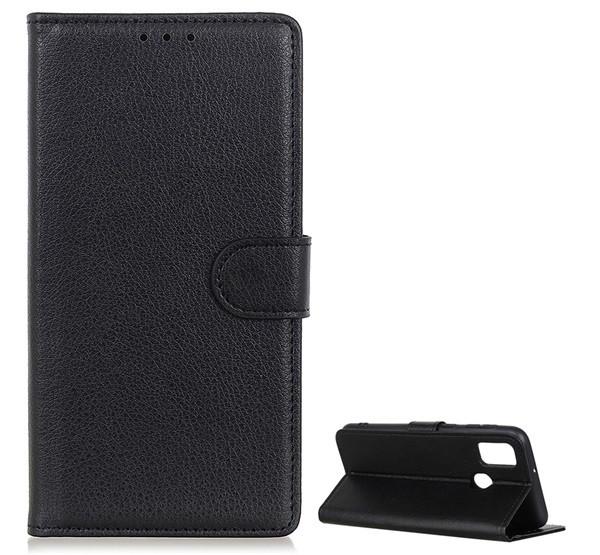 OnePlus Nord N10 5G Flip tok álló, bőr hatású FEKETE