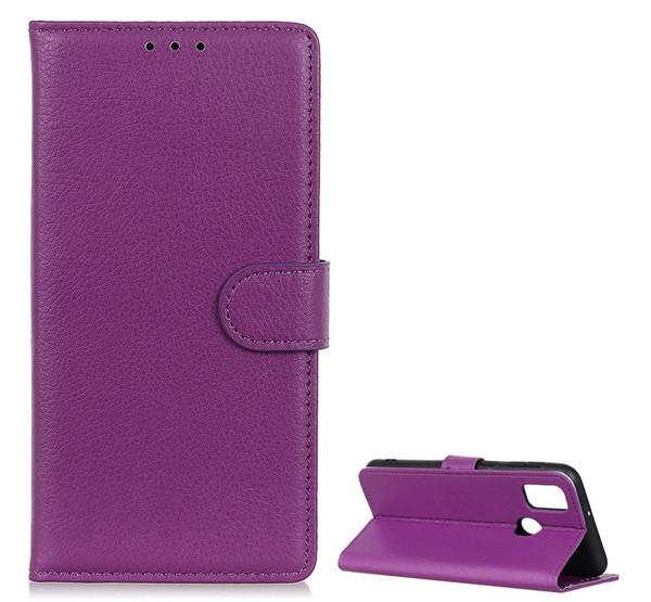 OnePlus Nord N10 5G Flip tok álló, bőr hatású LILA