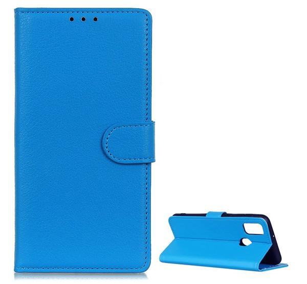 OnePlus Nord N10 5G Flip tok álló, bőr hatású VILÁGOSKÉK