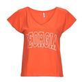 Only Rövid ujjú pólók ONLKELLY S/S V-NECK TOP BOX CS JRS Narancssárga EU M