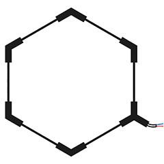 Optonica Hexagon LED lámpa rendszer: 1 modulból álló mennyezeti lámpa, 42 Watt, hideg fehér (94x83 cm)