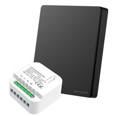 Optonica Kinetikus - Smart vezeték nélküli egy pólusú kapcsoló és vezérlő (Wi-Fi) matt fekete, IP44