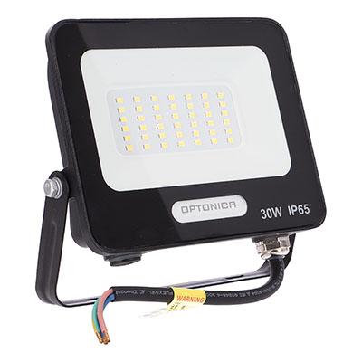 Optonica Kültéri LED reflektor fekete (30W/2700lm) - Természetes fehér