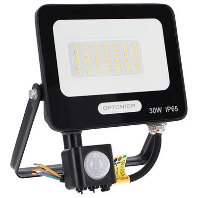 Optonica PIR Sensor Mozgásérzékelős LED reflektor fekete (30W/2700lm) - Természetes fehér