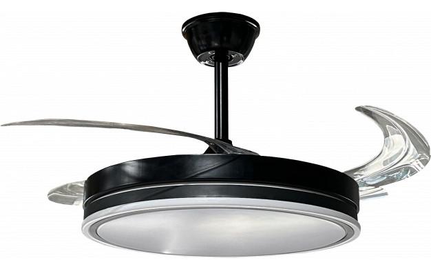 Optonica ventilátoros mennyezeti LED lámpa távirányítóval fekete 36W CCT 19102