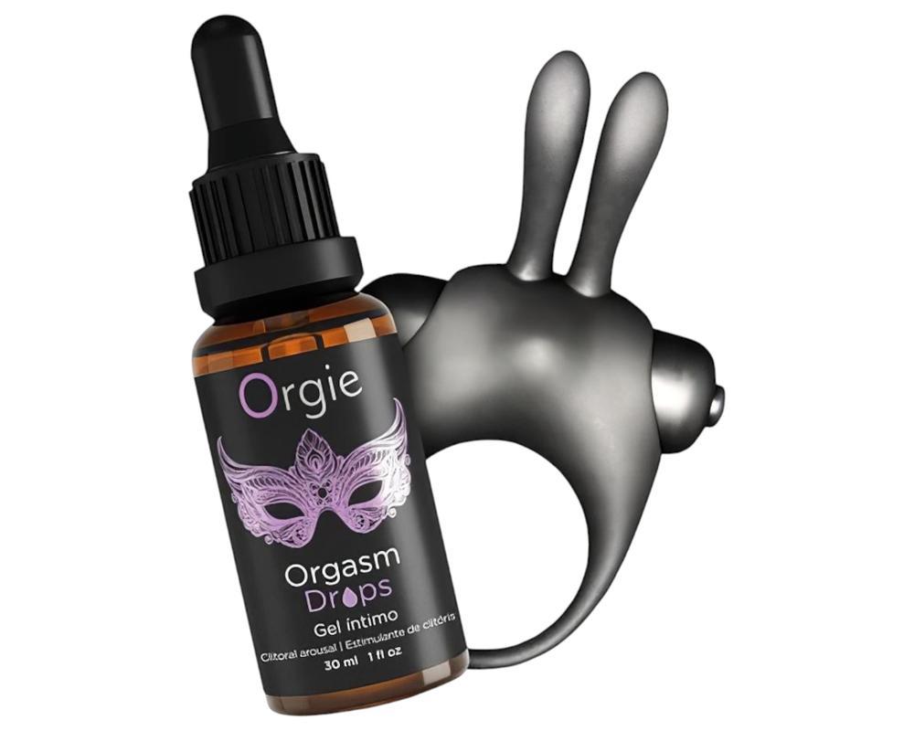 Orgie Orgasmic Bunny - vibrációs péniszgyűrű szett (fekete)