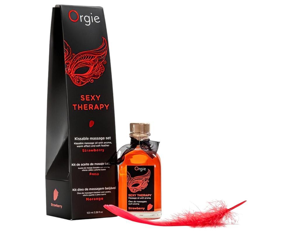 Orgie Sexy Therapy - masszázsolaj szett - eper