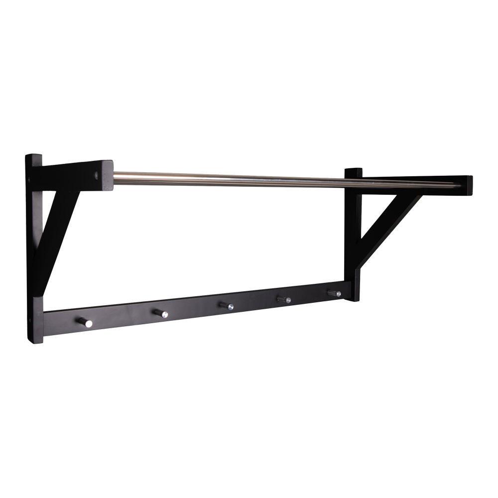 Padova kalaptartó fogas, fekete fa, fekete steel 78x32 cm