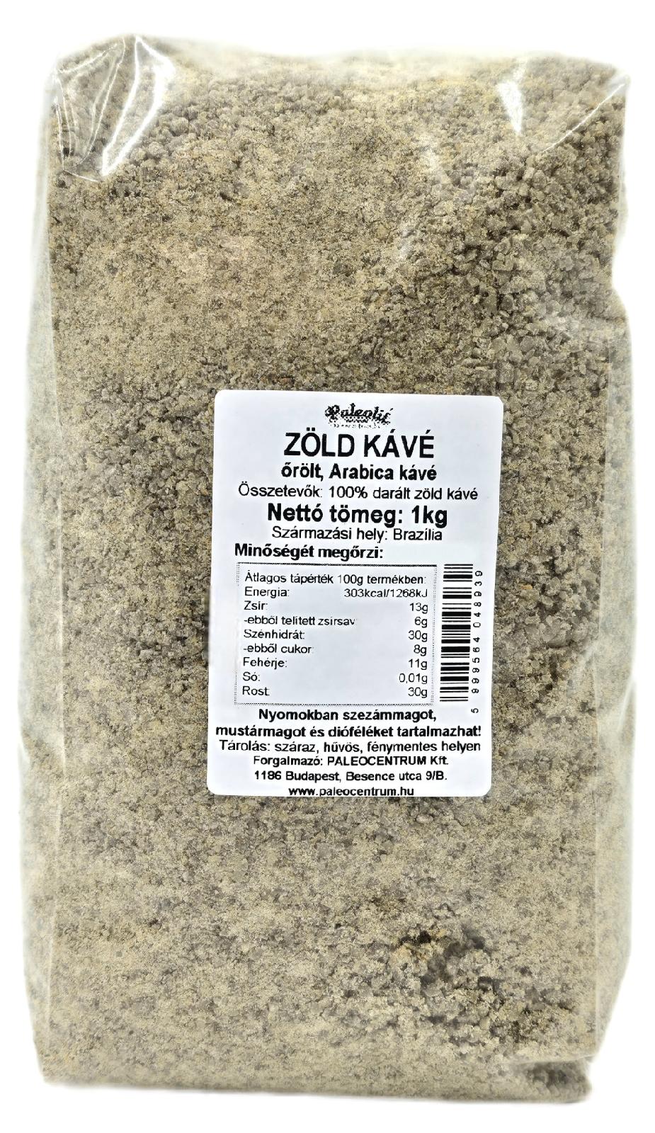 Paleolit Zöld kávé őrölt 1kg 100% Arabica Ground Green Coffee