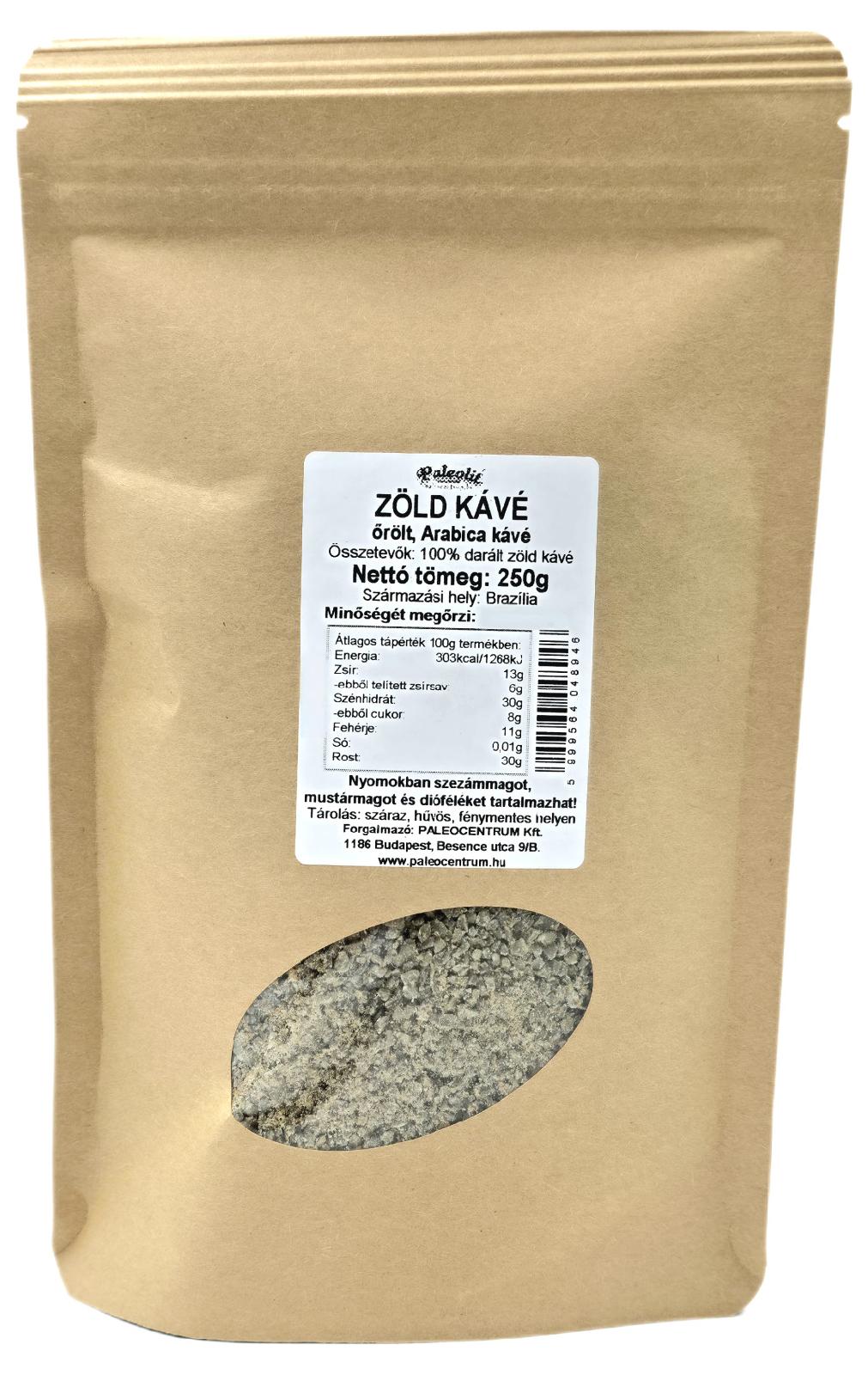 Paleolit Zöld kávé őrölt 250g 100% Arabica Ground Green Coffee