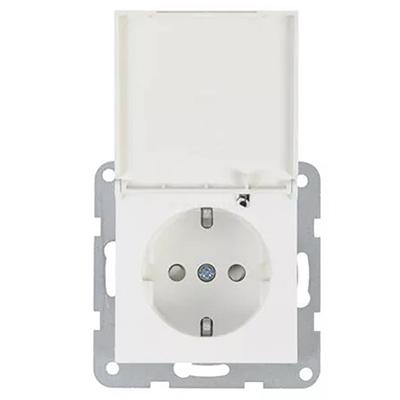 Panasonic Aljzat 2P+F, csapfedeles, gyermekvédelemmel, keret nélküli - Soft Touch, Kagylóhéj