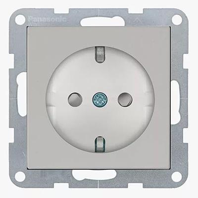 Panasonic Aljzat 2P+F, gyermekvédelemmel, keret nélküli - Soft Touch, Homok