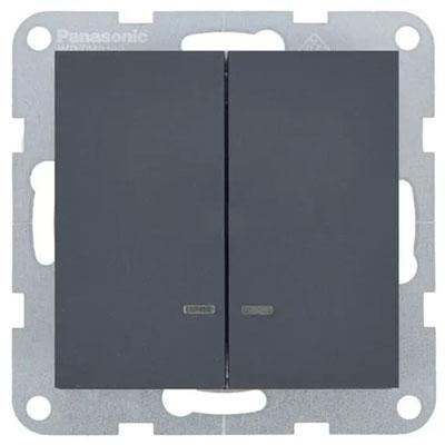 Panasonic Csillárkapcsoló,  jelzőfénnyel, keret nélkül - Soft Touch, Éjfekete
