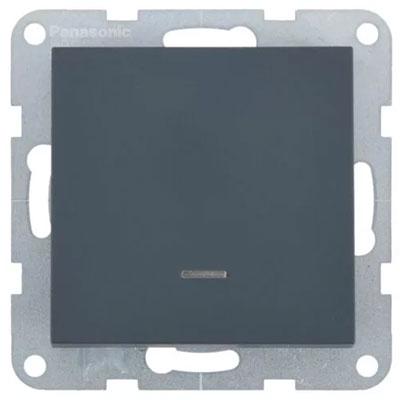 Panasonic Kapcsoló, egy pólusú, jelzőfénnyel, keret nélkül - Soft Touch, Éjfekete