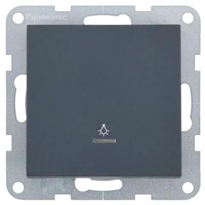 Panasonic Nyomókapcsoló lámpajellel, jelzőfénnyel, keret nélkül - Soft Touch, Éjfekete