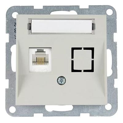 Panasonic RJ11 CAT3 fali aljzat, feliratozható, keret nélkül - Soft Touch, Homok