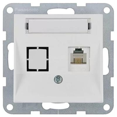 Panasonic RJ11 CAT3 fali aljzat, feliratozható, keret nélkül - Soft Touch, Kagylóhéj