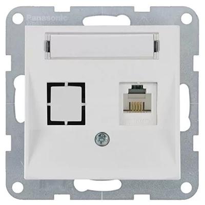Panasonic RJ45 CAT6 fali aljzat, feliratozható, keret nélkül - Soft Touch, Kagylóhéj