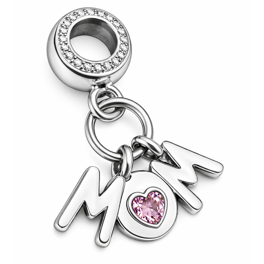 Pandora stílusú MOM szív charm medál anyáknak