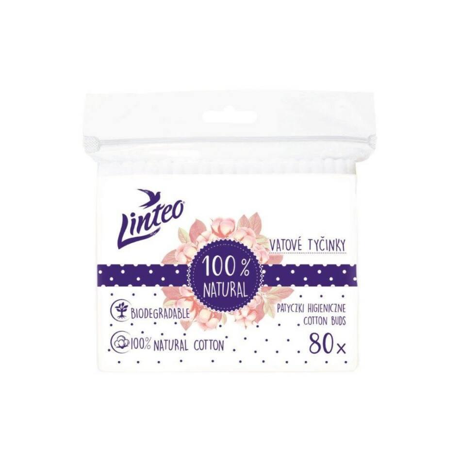Papír fültisztító pálcika 100% natural Linteo 80 db zacskóban  Kép szerint