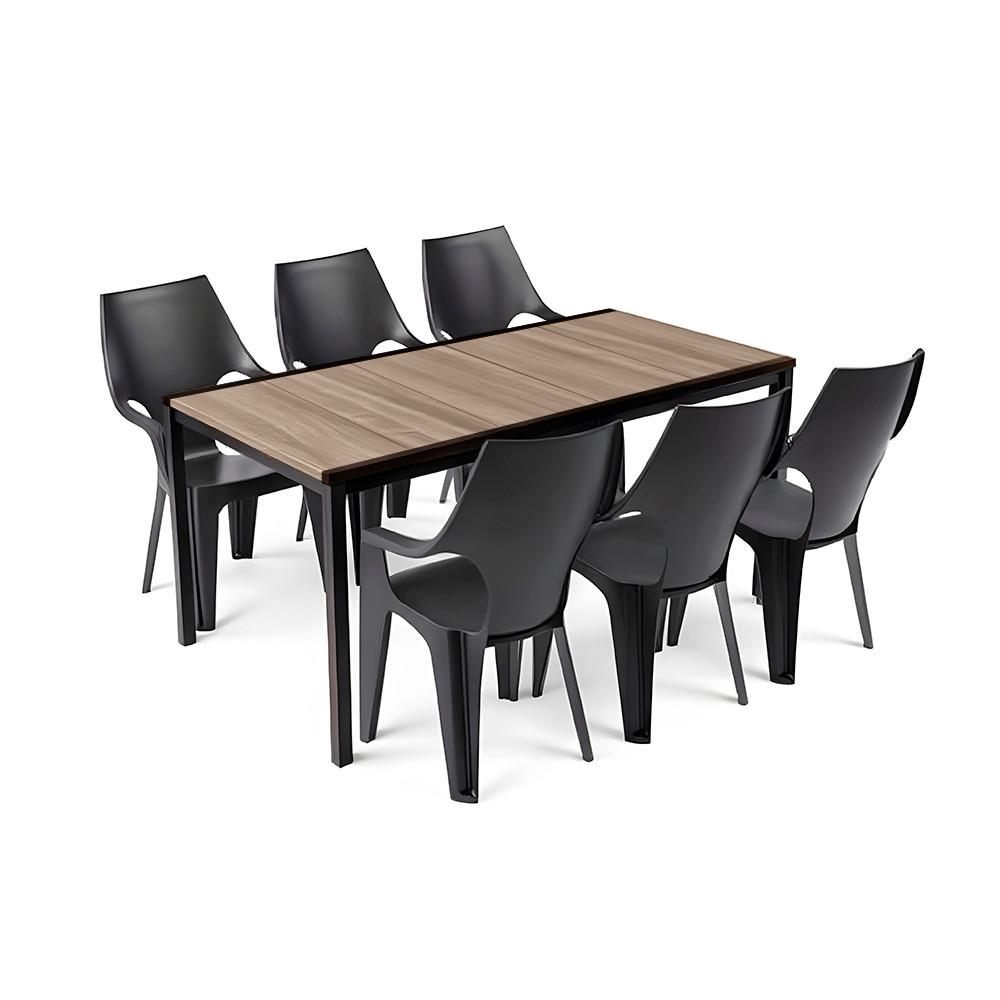 Parker Large 6+1 kerti bútor garnitúra szett kőris-grafit