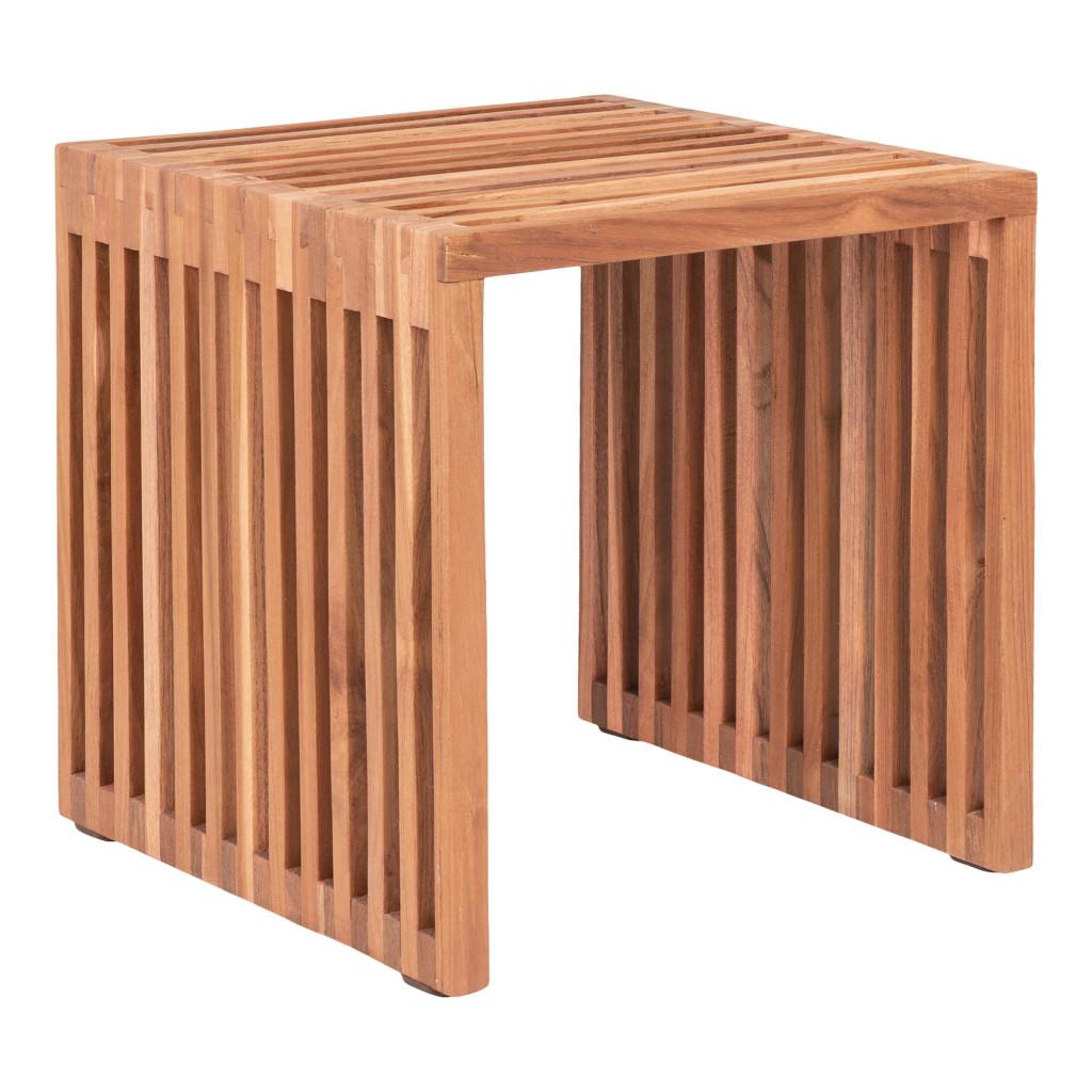 Pego kisasztal, teak fa, natúr, 40x40x40 cm