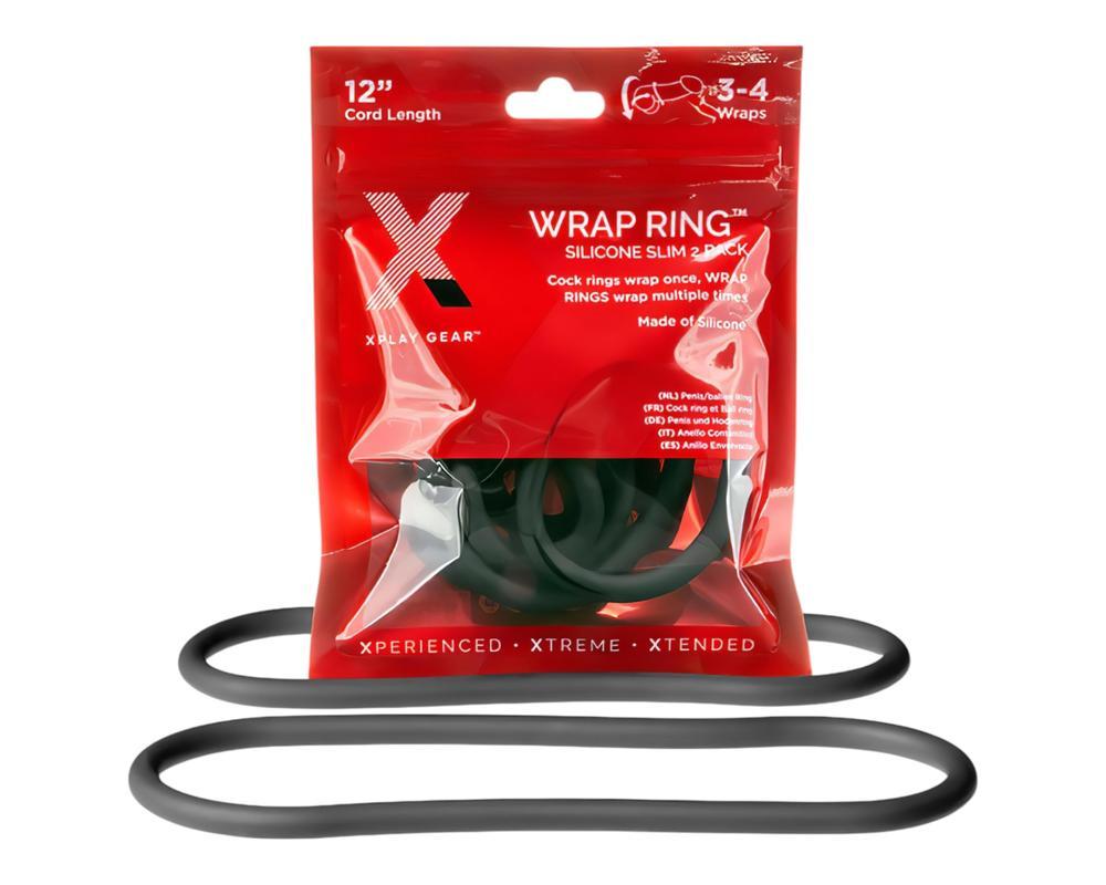 Perfect Fit Slim Wrap 12 - vékony péniszgyűrű - fekete (30cm)