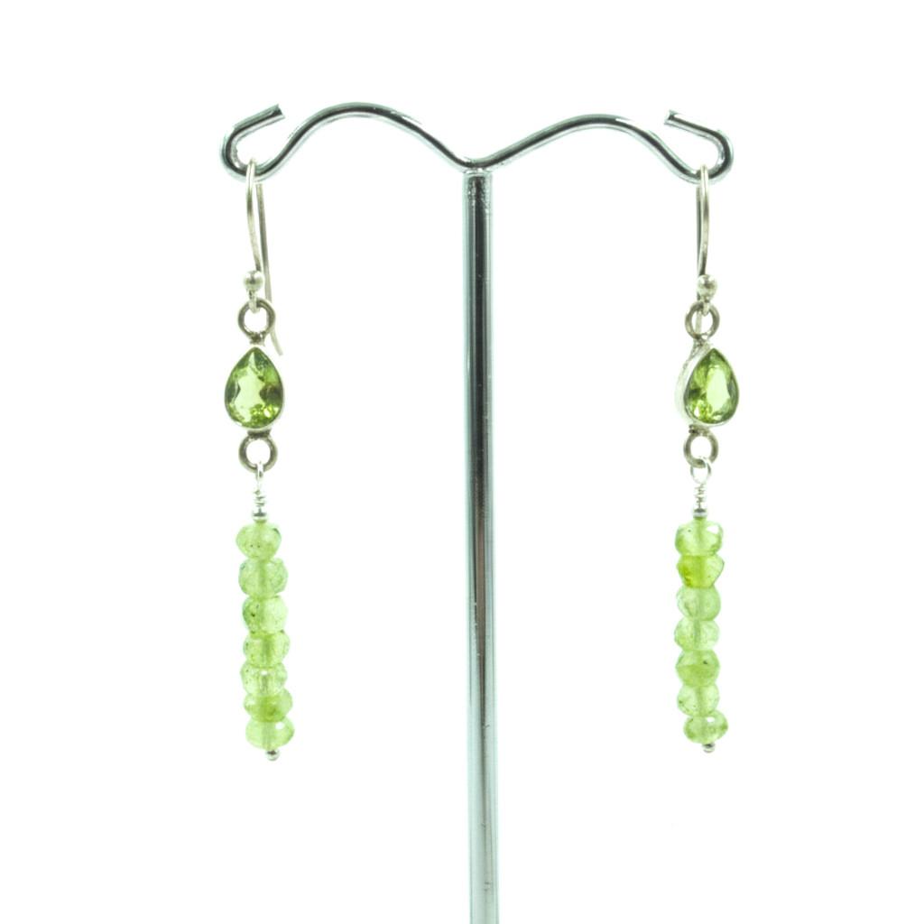 Peridot ( olivin) drágakő fülbevaló