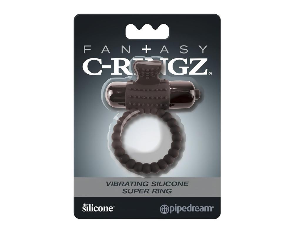 Pipedream Fantasy C-Ringz - vibrációs péniszgyűrű (fekete)