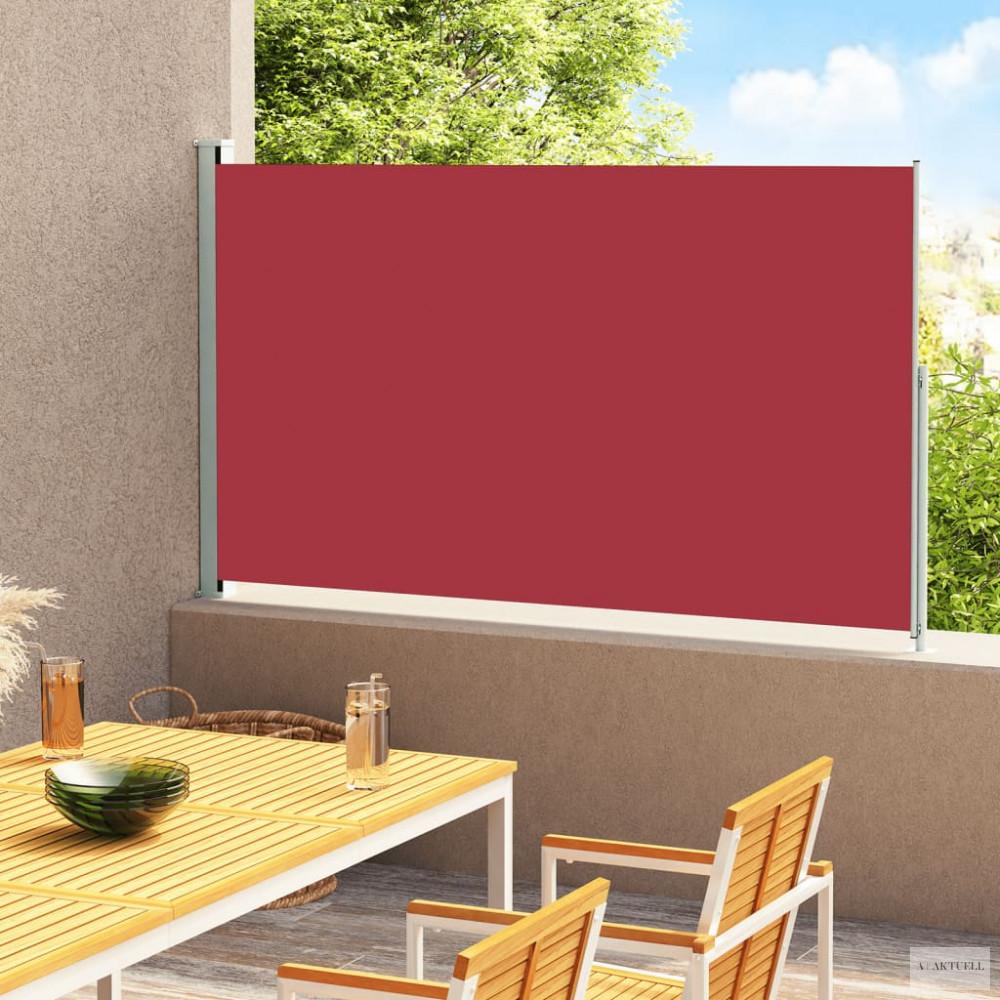 Piros behúzható oldalsó terasznapellenző 180 x 300 cm