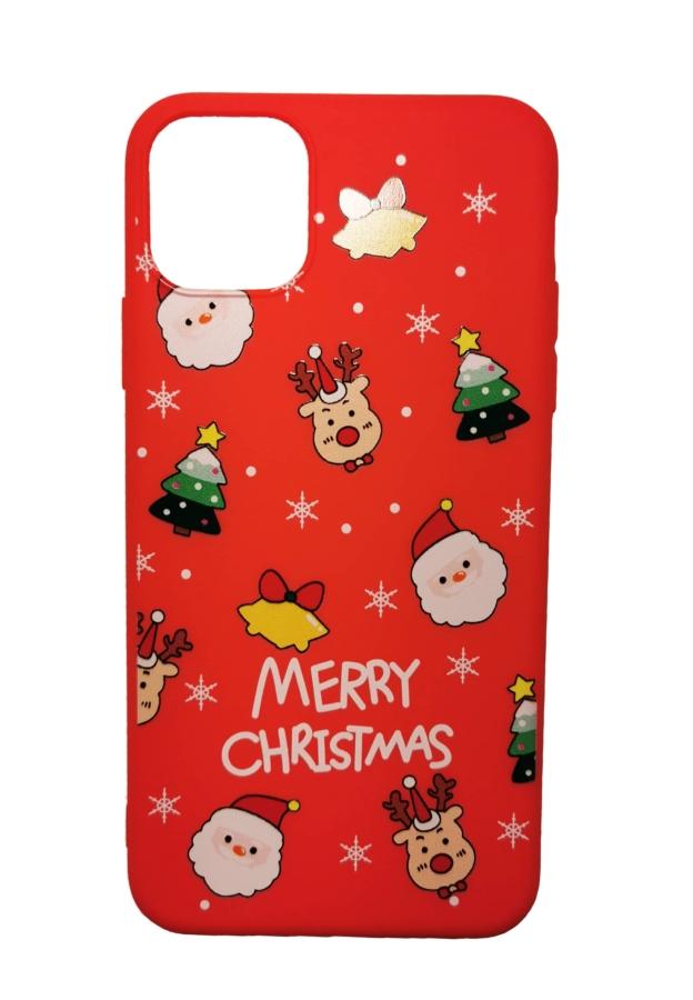 Piros karácsonyi mintás TPU szilikon tok Apple iPhone Xr