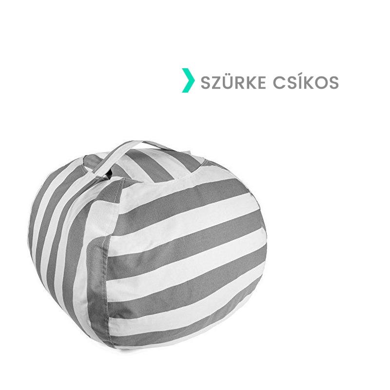 Plüss tároló babzsák gyerekszobába (szürke)