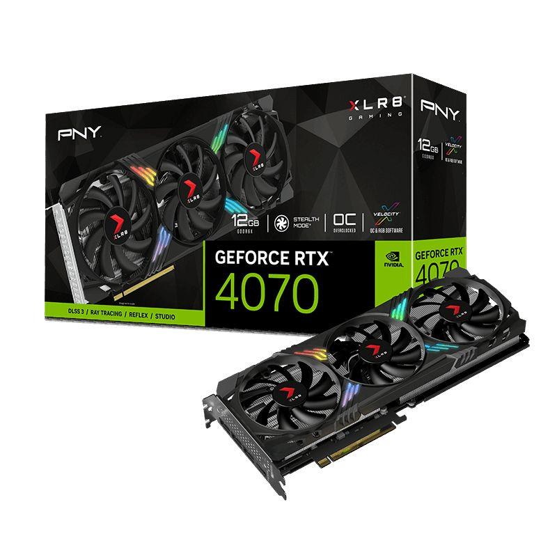 PNY GeForce RTX4070 12GB DDR6X XLR8 Gaming Verto Epic-X RGB OC Triple Fan