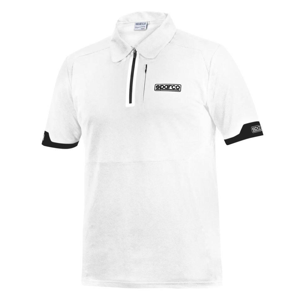 POLO ZIP galléros sparco póló - XS - Fehér