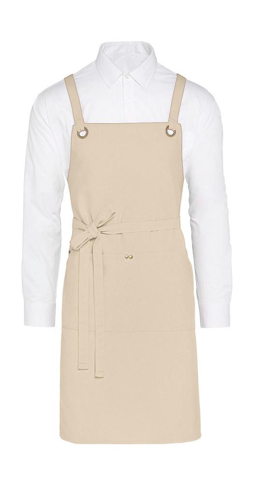 PROVENCE - Crossover Eyelets Bib Apron with Pocket