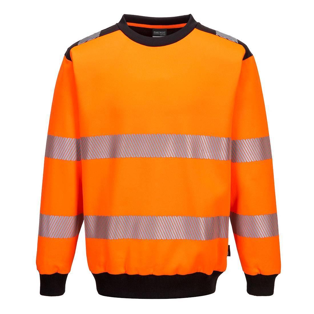 PW3 HI-VIS KÖRNYAKÚ PULÓVER - 3XL - narancs/fekete