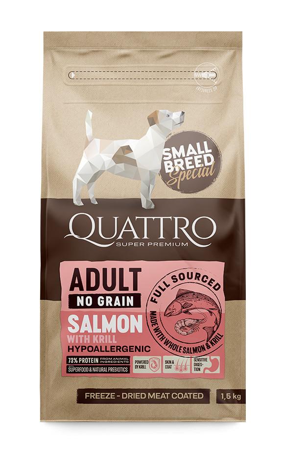 QUATTRO grain-free SALMON AND KRILL adult kutyatáp 3 kg