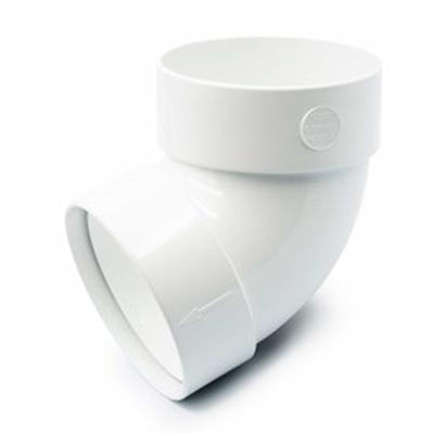 RainWay Ereszcsatorna csőkönyök 67°, dupla toldóval, 75 mm, fehér, PVC