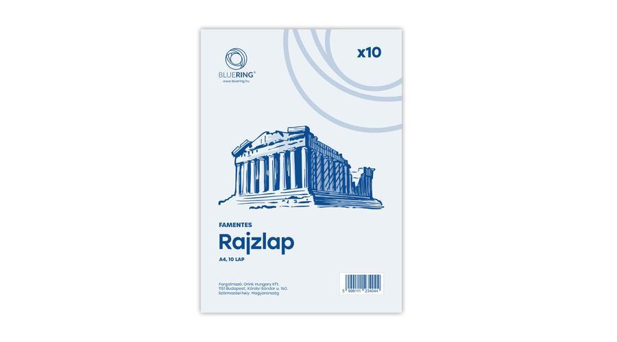 Rajzlap A4, famentes fóliázva Bluering® 10 ív/csomag,