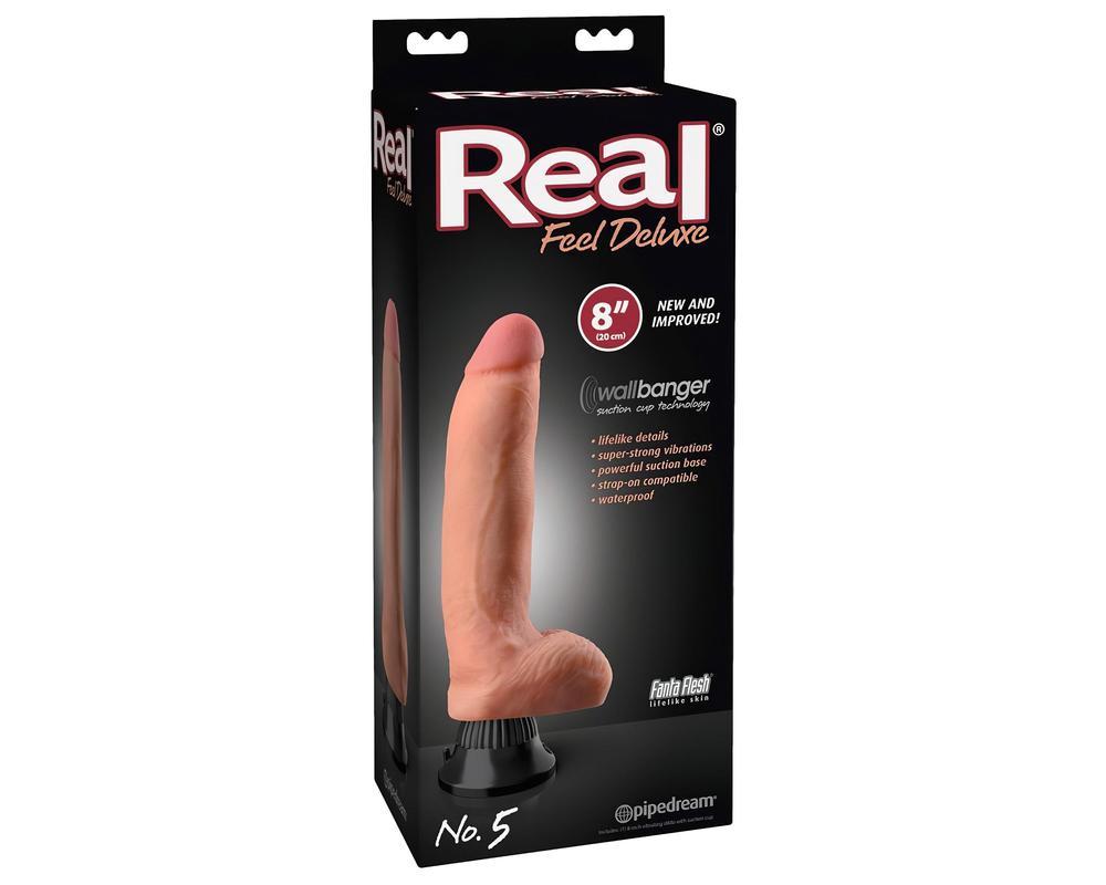 Real Feel Deluxe No.5 - herés, élethű vibrátor (natúr)