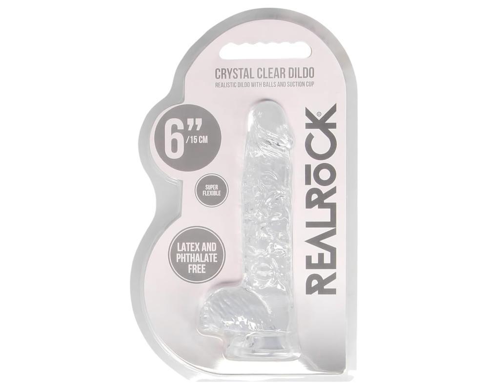 REALROCK - átlátszó élethű dildó - átlátszó (15cm)