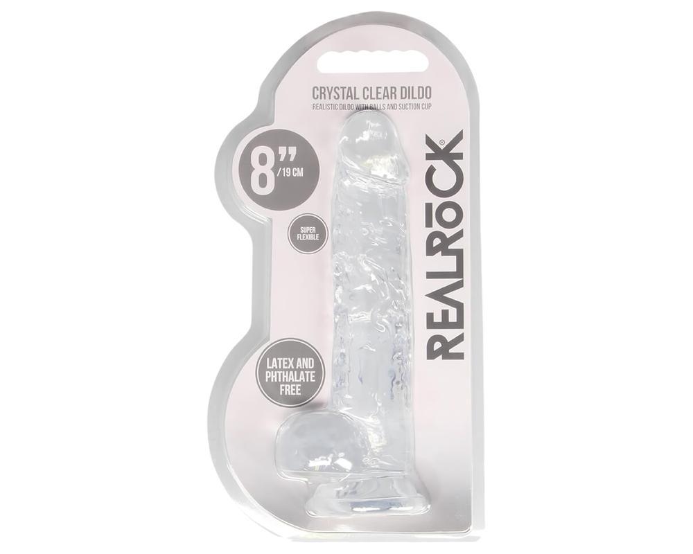 REALROCK - átlátszó élethű dildó - átlátszó (19cm)