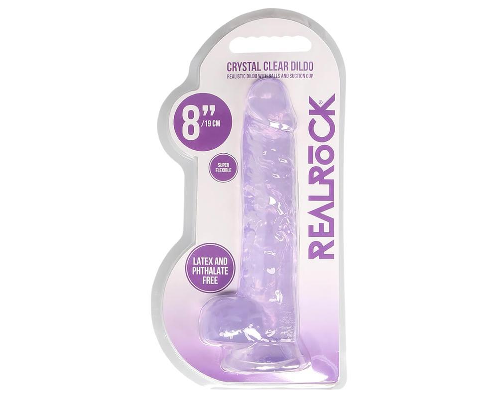 REALROCK - átlátszó élethű dildó - lila (19cm)