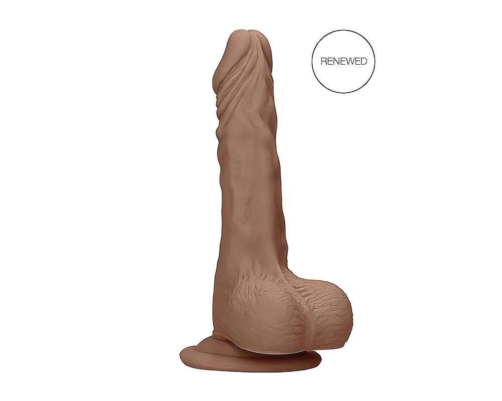 RealRock Dong 9 - élethű, herés dildó (23cm) - sötét natúr