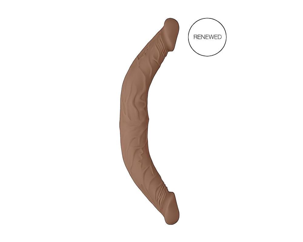 RealRock Double Dong 14 - dupla dildó (36cm) - sötét natúr