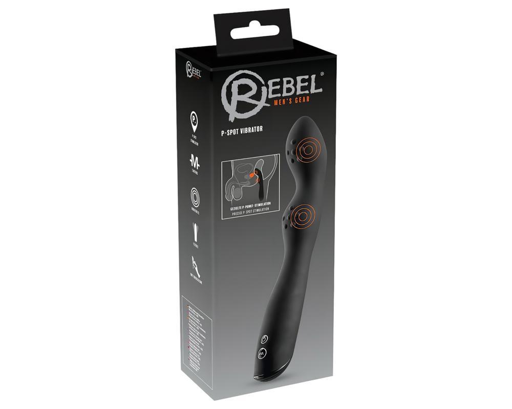 Rebel P-Spot - 2 motoros prosztata vibrátor (fekete)