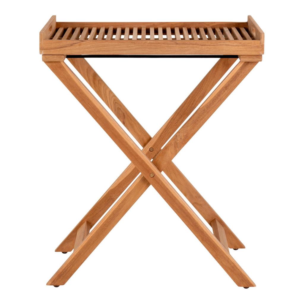 Rendo tálcás kisasztal, teak fa, natúr, 60x40x70 cm