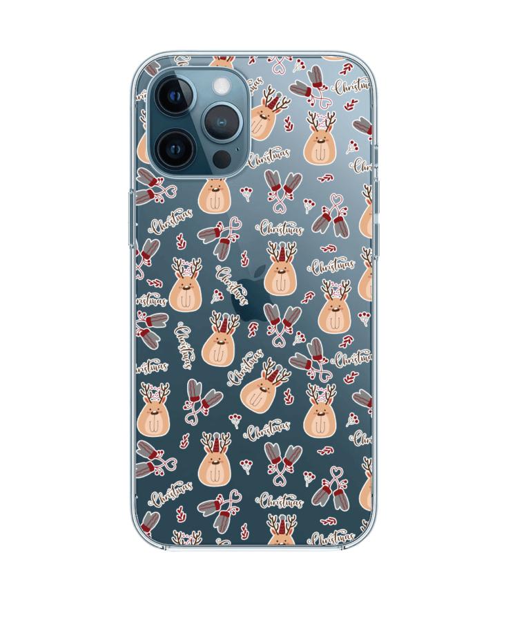 Rénszarvas kesztyű átlátszó karácsonyi szilikon tok Huawei Y7 2019