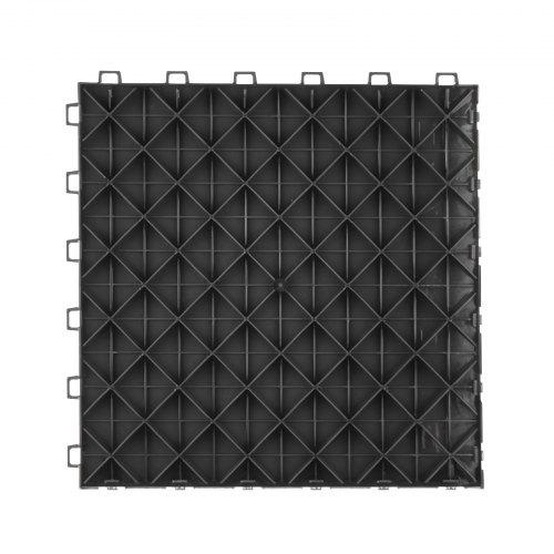 Reteszelhető Garázscsempe Csúszásmentes Kétoldalas Fekete 305×305×13,5 mm