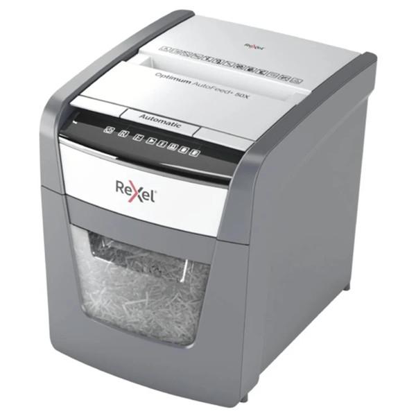 REXEL Iratmegsemmisítő, konfetti, 50 lap, "Optimum AutoFeed+ 50X"